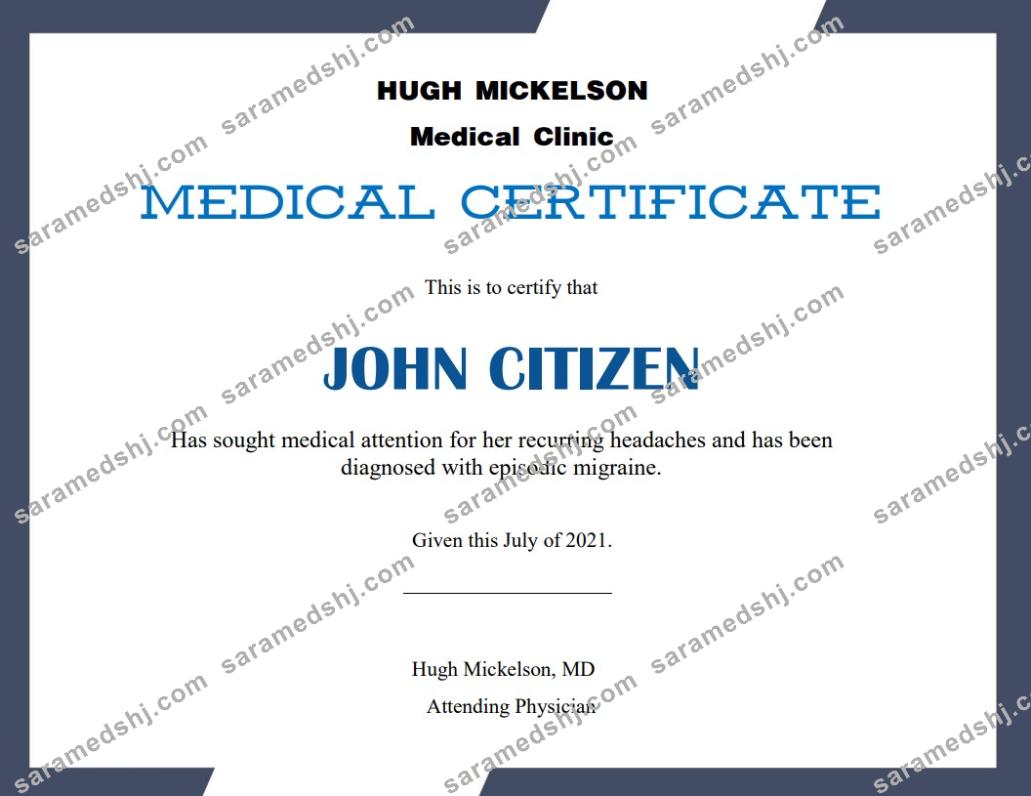 USA Medical cert